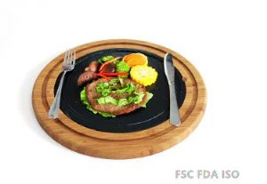 Bandeja de tabla de cortar de bistec de bambú