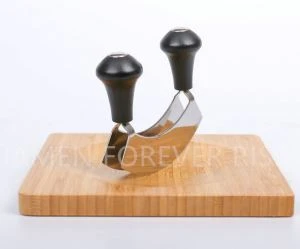 Tabla de cortar queso de bambú prensado vertical con surco de 15cm