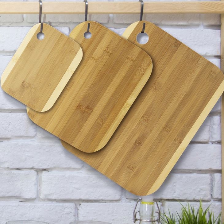 FSC BSCI Anti Bacterial Bamboo Cutting Board Set Of 3